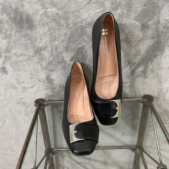 Naturalizer Women's Francis Pump Slip On Shoes Block Heel size 8N Black career - Picture 1 of 13